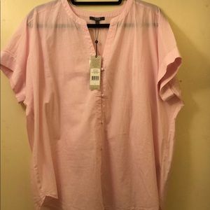 Pink and white pin striped boxy over-sized shirt